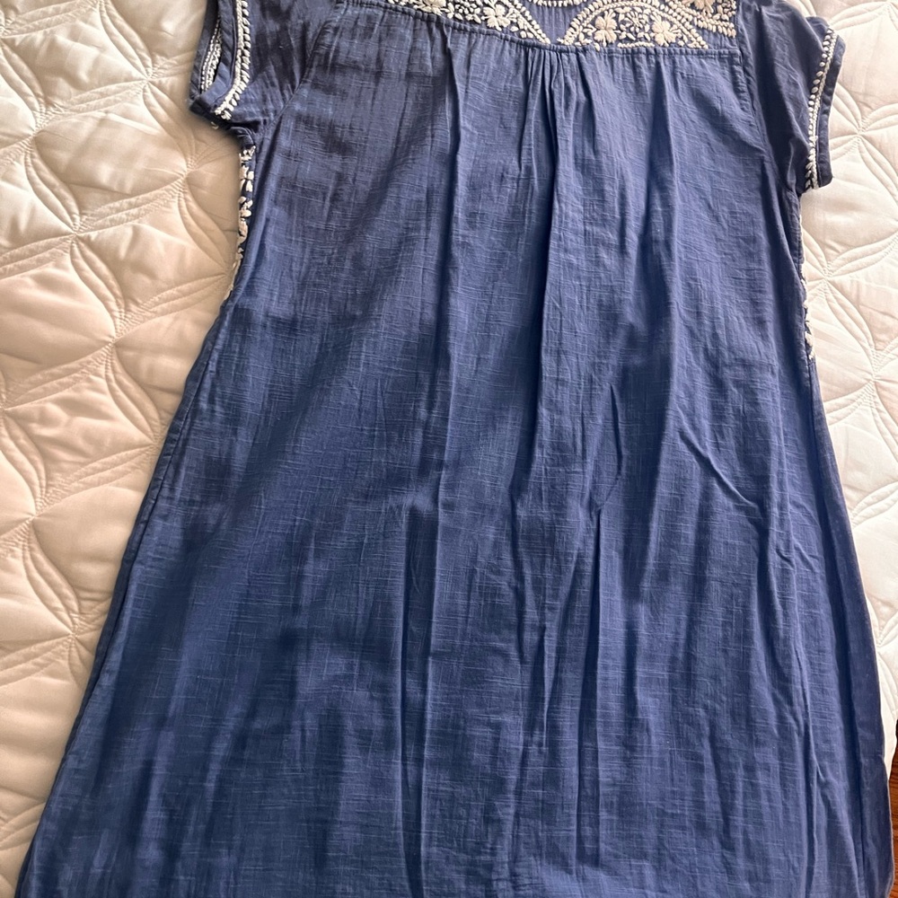 Blue Embroidered Dress